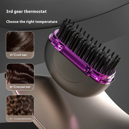 Portable mini ceramic hair straightener.