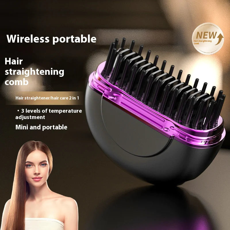Portable mini ceramic hair straightener.